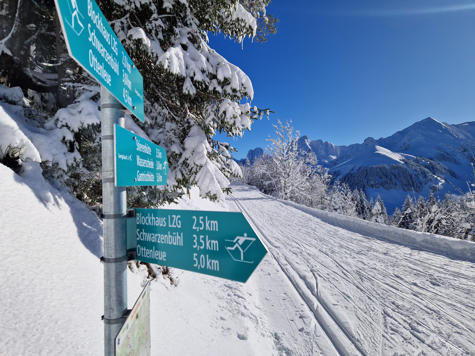Langlaufzentrum Gantrisch - 45 Kilometer gespurte Loipen
